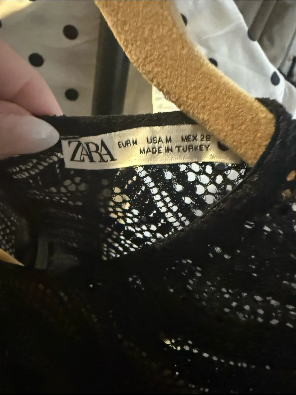 ZARA Black Sheer Lace Long-Sleeve Crop Top